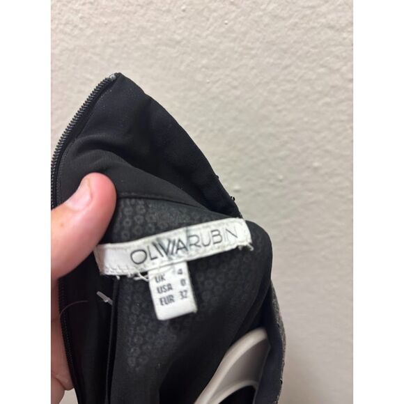 Olivia Rubin Melissa Mini Dress Sequin Star Print NYE Holiday 0 Black Multicolor - Picture 5 of 5